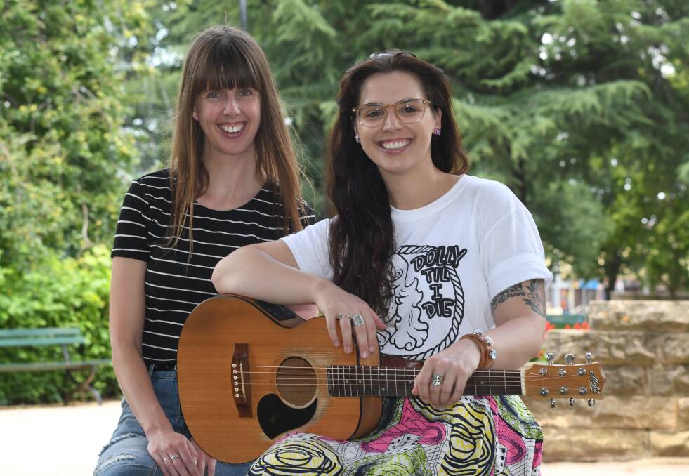 ON A HIGH: Abby Smith and Sophie Jones, from Smith & Jones, have a song in the top 10 best songs of 2017. Photo: CHRIS SEABROOK 123117cs&j