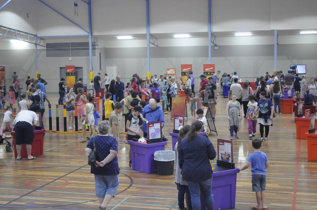 SNAPSHOT: There was quite a crowd at the one-day-only Shell Questacon Science Circus on Sunday. Photo: CHRIS SEABROOK 032617cquesta