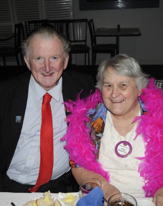 ALL SMILES: It was a great night out for Rex and Heather Gilroy at the Macquarie Lions Club of Bathurst changeover dinner. Photos: CHRIS SEABROOK 072316clions3