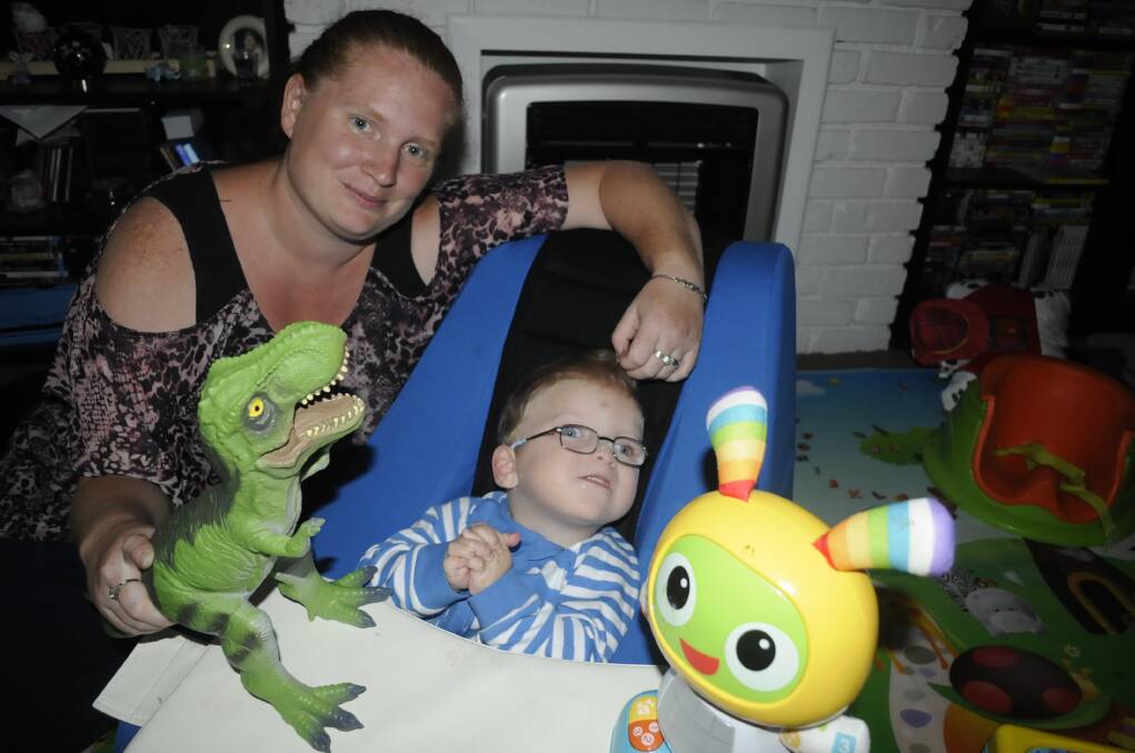 FUN: Ange Wilkinson hopes people will attend a trivia night for her three-year-old son Liam Robson, who is living with Joubert Sydnrome. Photo:CHRIS SEABROOK 032117cliam2a