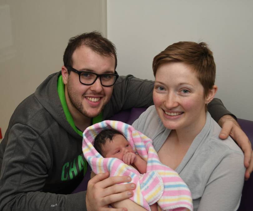 CHRISTMAS PRESENT: Stephen and Erin Goodman welcomed their daughter Remy on Christmas Day. Photo: CHRIS SEABROOK 122617cxmbab1