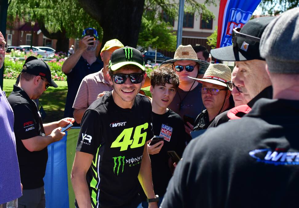 Valentino Rossi meets the fans at the 2023 Track to Town event. Picture by Alexander Grant