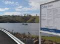A sign with Chifley Dam in the background. Picture file