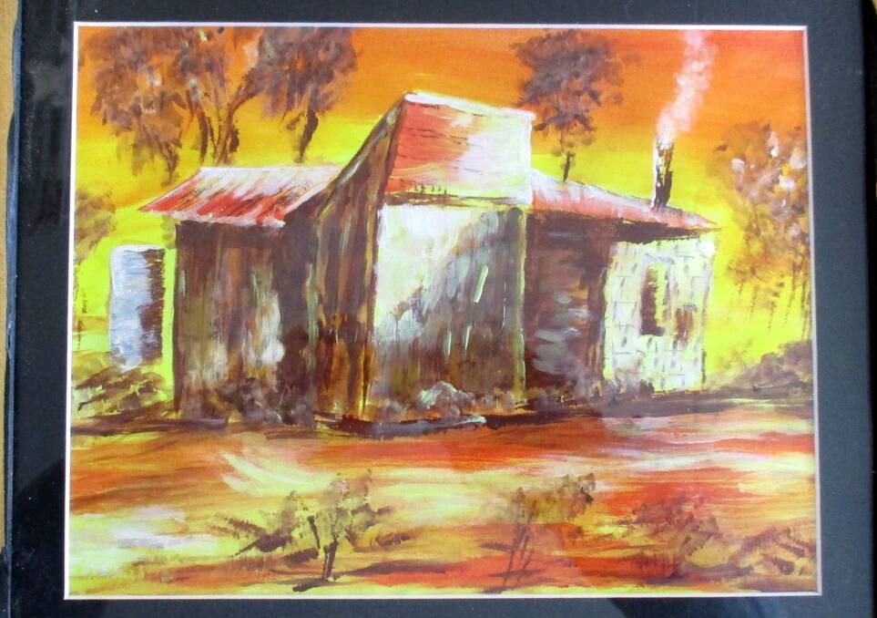 EXAMPLE: Wendy-Lou Tisdell painted this shack in Lightning Ridge. Photo: SUPPLIED