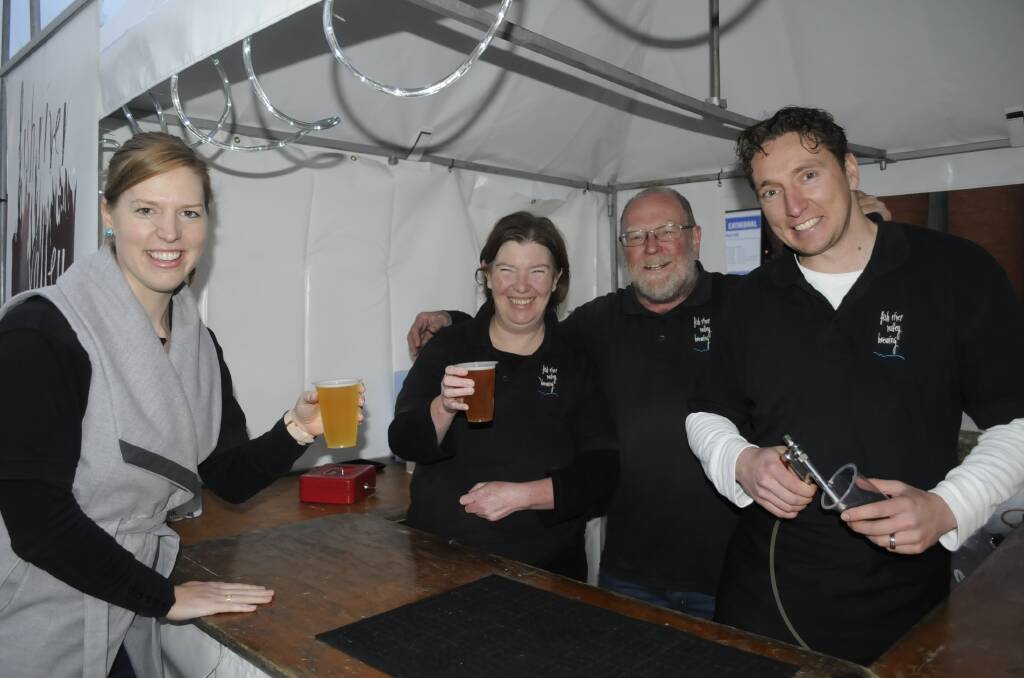 GREAT EVENT: Anna Arrow, Deb and Mick Hoban and Patrick Arrow from Fish River Valley Brewing at last year's Winter Festival. 070216cwfest6