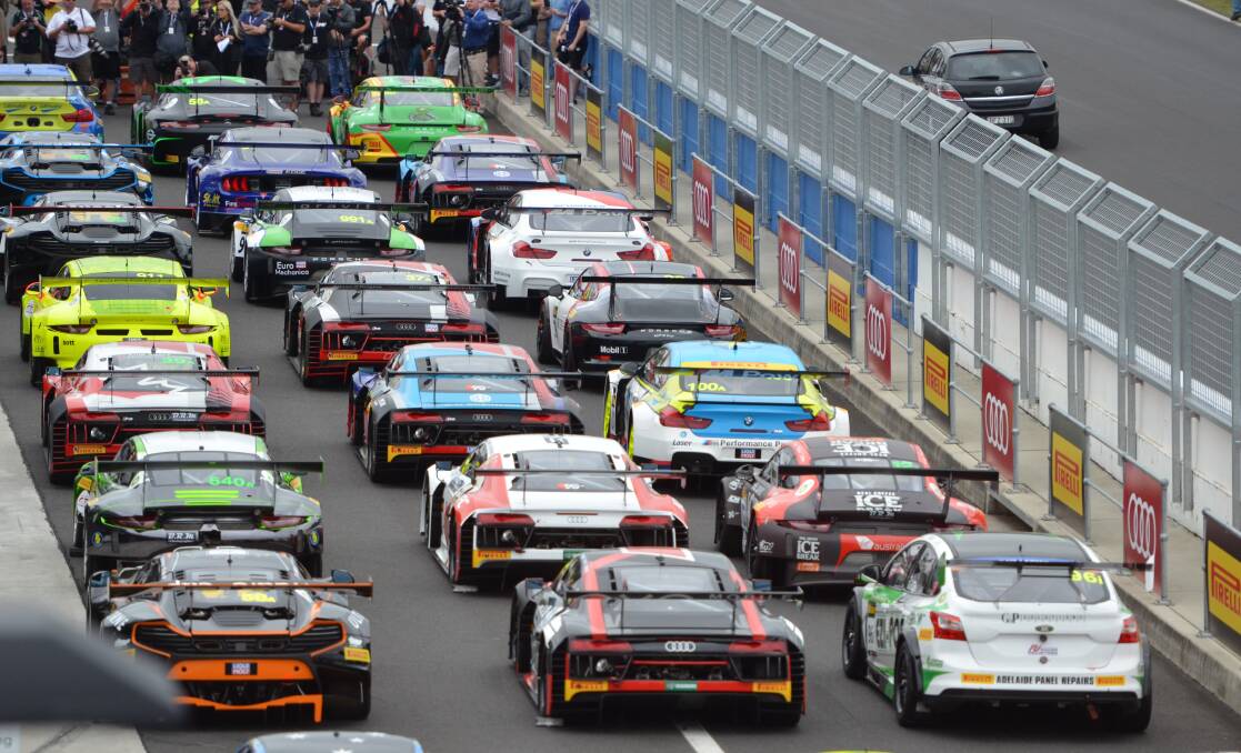 HUGE APPEAL: An incredible field of Australian and international cars, plus the significance of the Bathurst 12 Hour, is drawing eyes to the city. Photo: ANYA WHITELAW 020118awfield