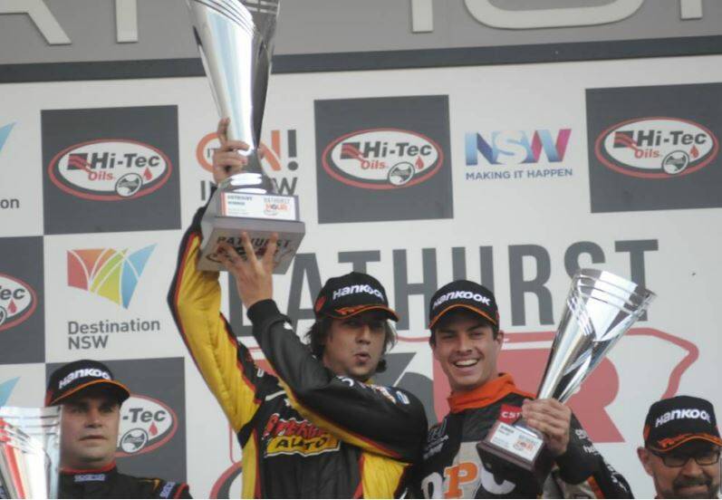 CHAMPIONS: Chaz Mostert and Nathan Morcom won the inaugural Bathurst 6 Hour.