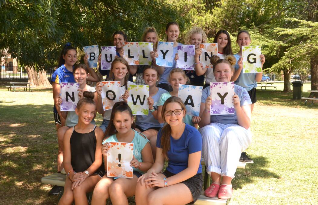 IMPORTANT MESSAGE: MacKillop College's junior councillors were key to the school's activities on the National Day of Action against Bullying and Violence. Photo: RACHEL CHAMBERLAIN 031618rcmac