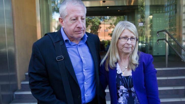 Matthew Leveson's parents, Faye and Mark Leveson, leave the NSW Coroner's Court in Glebe on Friday. Photo: Janie Barrett