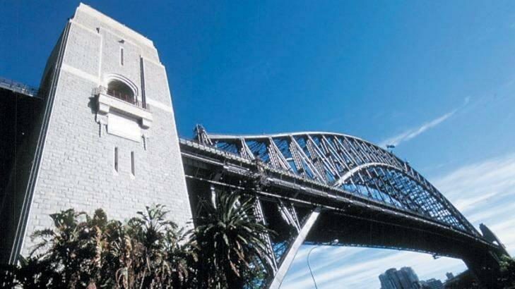 A man is reportedly climbing up the southern pylon of the Sydney Harbour Bridge. Photo: Supplied