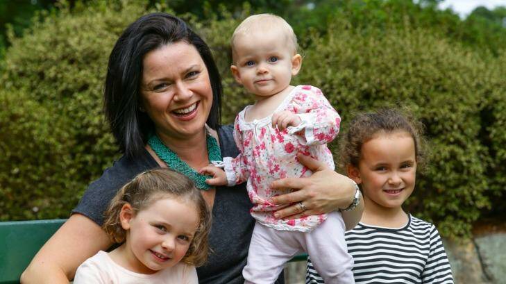 Rachel Chappell - with her children Zara, 4, Ella, 11 months, and Scarlett, 6 - started a group to help her make connections with other mums. Photo: Dallas Kilponen
