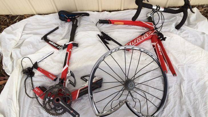 Ken Dacomb's bike after the accident. Photo: Supplied
