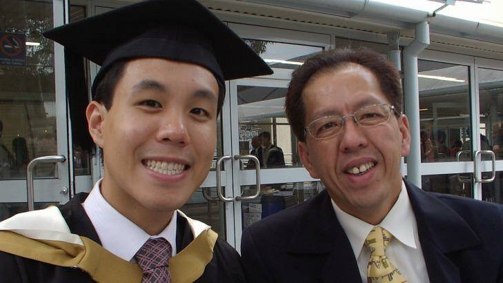 Curtis Cheng with his son Alpha. Photo: Supplied