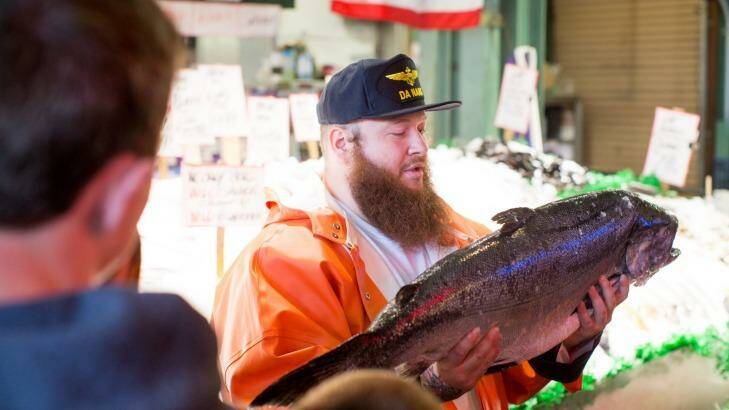 Rapper Action Bronson samples some seafood on F*ck That's Delicious Photo: Keith MacDonald