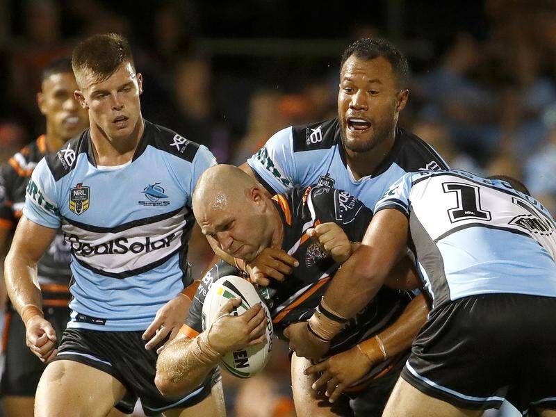 Cronulla have claimed a 24-12 victory over the Wests Tigers at Campbelltown Stadium.