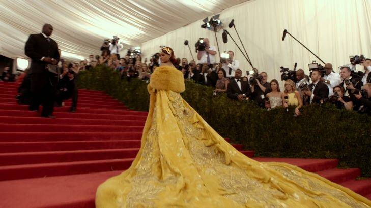 Rihanna's infamous omlette dress caused a sensation on the red carpet. Photo: Madman