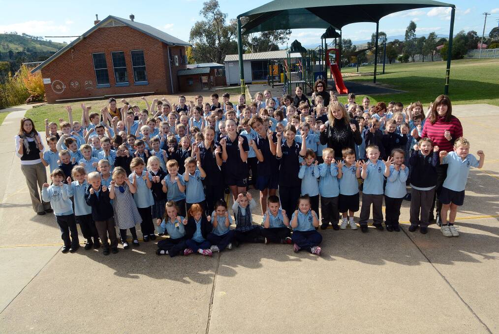 BIG THINGS: Perthville Public School celebrated their growth in student numbers yesterday (SUBS-THURSDAY) according to new data released. Photo: PHILL MURRAY 051514pperthville2