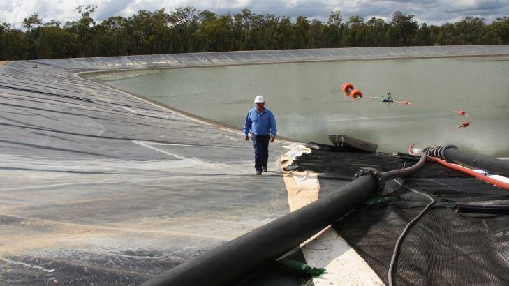 Santos' CSG field in the Pilliga forest has a lot of waste water for disposal. Photo: Rob Homer