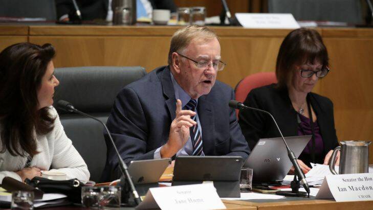 Senator Ian Macdonald during Budget Estimates at Parliament House, Canberra on Thursday 25 May 2017. Photo: Andrew Meares 
