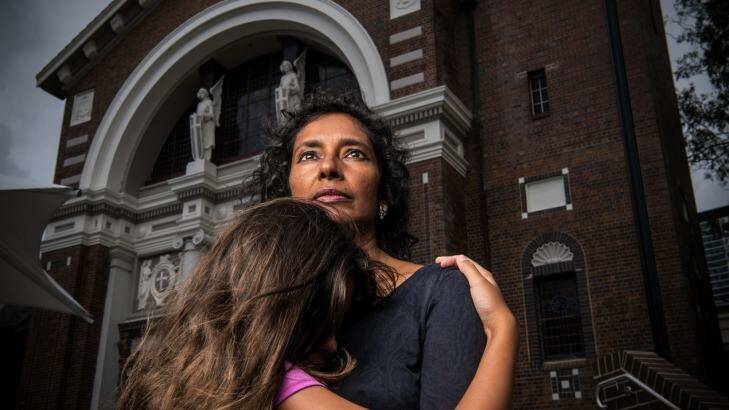 Rox Subramany, with her 10-year-old daughter: "I felt unsafe. I thought I was going to be physically attacked." Photo: Wolter Peeters
