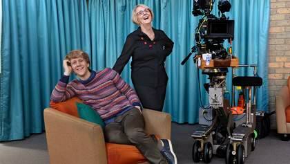 Comedian Josh Thomas with his drama teacher from high school Sue Davis, who will have a cameo role in Josh's TV series Please Like Me. Photo: Justin McManus
