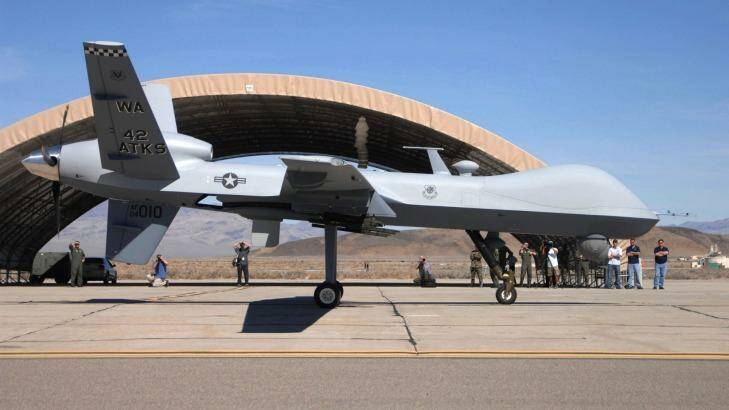An unmanned US Reaper aircraft.