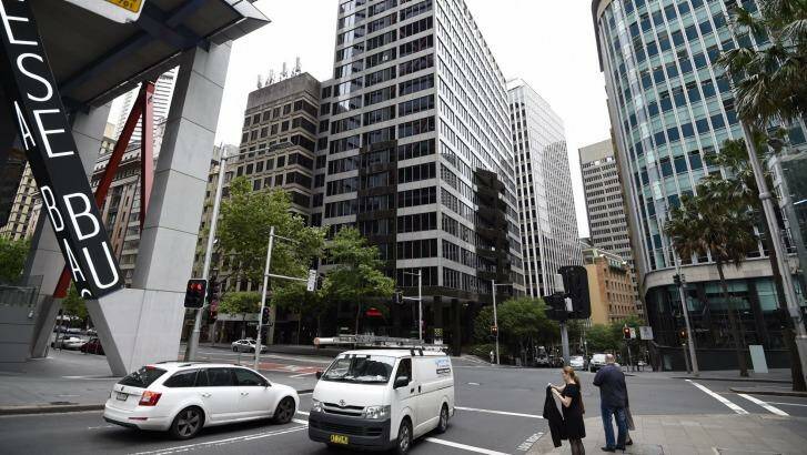 A building on the corner of Elizabeth and Hunter streets in the CBD that will be affected by the construction of the new Sydney Metro stations. Photo: Wolter Peeters