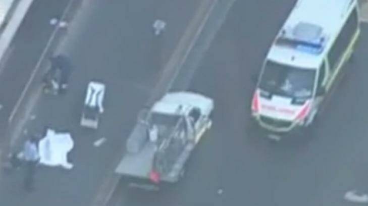The scene of the shooting in Parramatta on Friday. Photo: 7 News