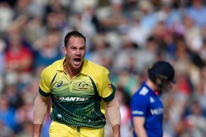 John Hastings savouring his time in green and gold against England on Sunday. Photo: Stu Forster