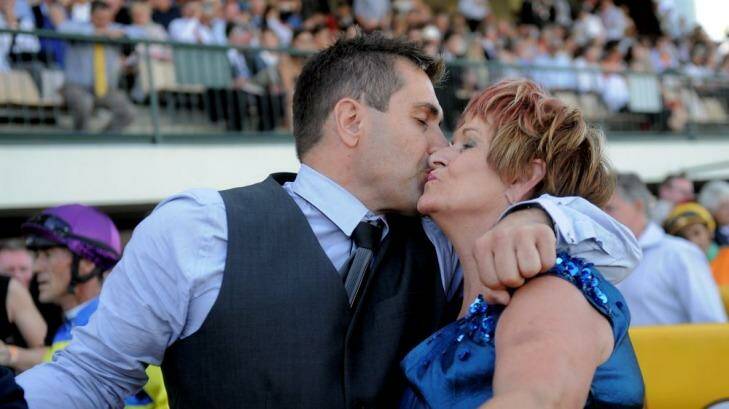 Canberra trainers Paul Jones with his co-trainer and mother Barbara Joseph. Photo: Graham Tidy