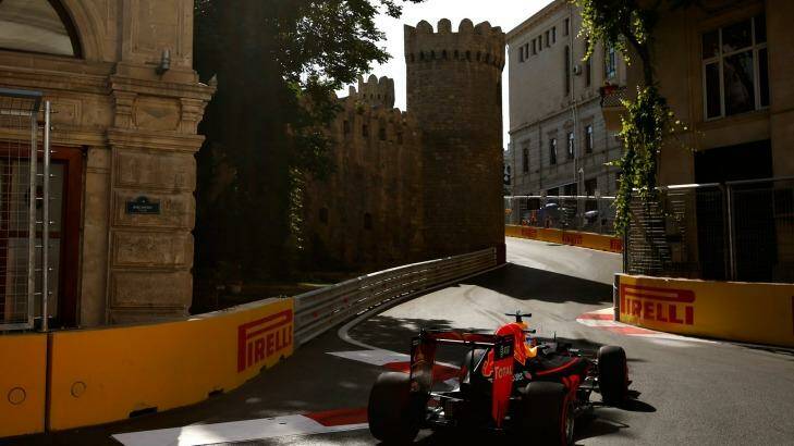 Nice drive: Ricciardo was little more than an also ran as the race unfolded on the Baku street circuit. Photo: Charles Coates