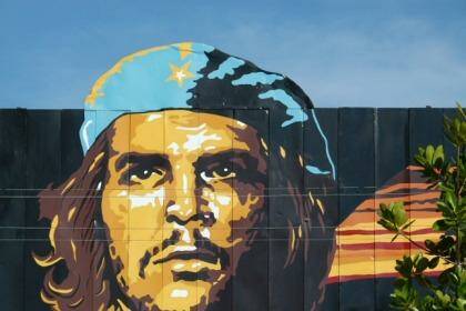 A portrait in Havana of Che Guevara, one of the world's most famous travellers.