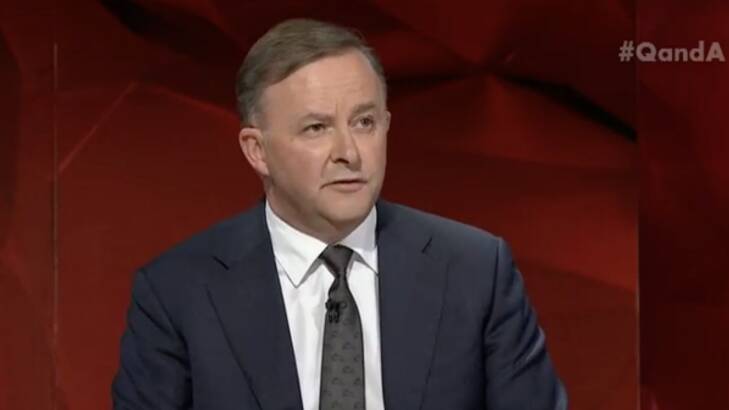 'I think the public are very disappointed - they're not angry with Malcolm Turnbull' ... Labor's Anthony Albanese on Q&A. Photo: ABC