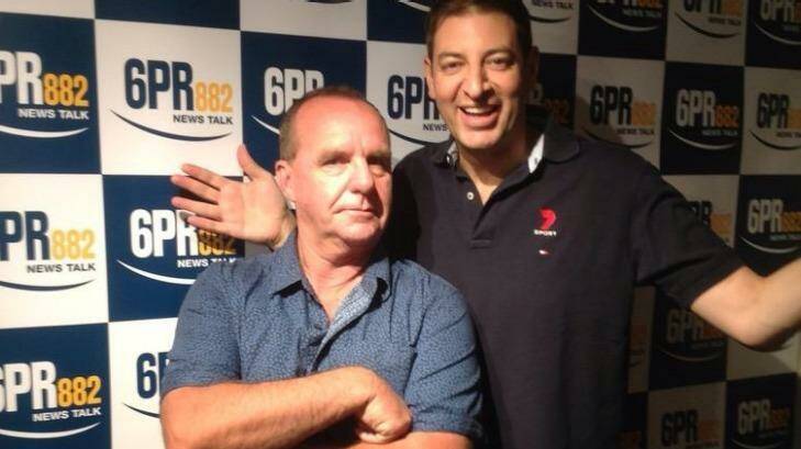 Millsy looks a little unimpressed here but he, like listeners, was wowed by Basil's daughter's AFL commentary debut. Photo: 6PR Breakfast / Facebook