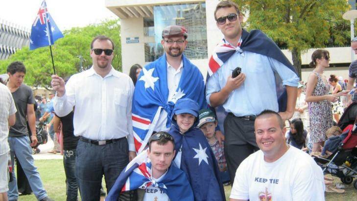 Sean Black (rear, centre) once worked for Labor but has gravitated to the conservative side of politics. Photo: Facebook
