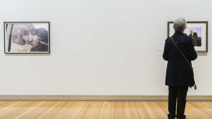 The gap left on the wall after National Portrait Gallery staff removed a portrait of Indonesian President Joko Widodo. Photo: Rohan Thomson