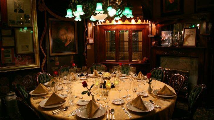 The table is set at the The Houdini Seance Room at The Magic Castle. Photo: Angela Weiss/Getty Images