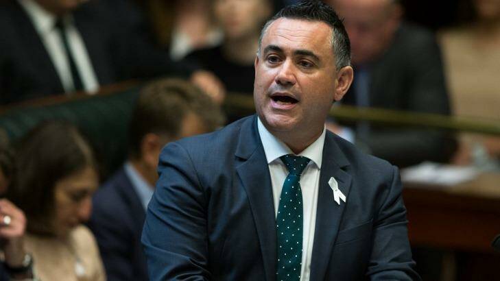 John Barilaro, speaking in parliament after he was appointed the NSW Nationals leader and the Deputy Premier of NSW. Photo: Janie Barrett