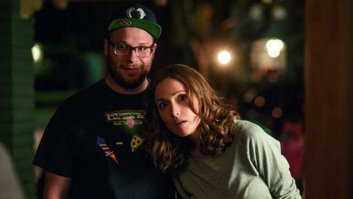 Rose Byrne and  Seth Rogen in the film <i>Bad Neighbours</i>.  Photo: Supplied