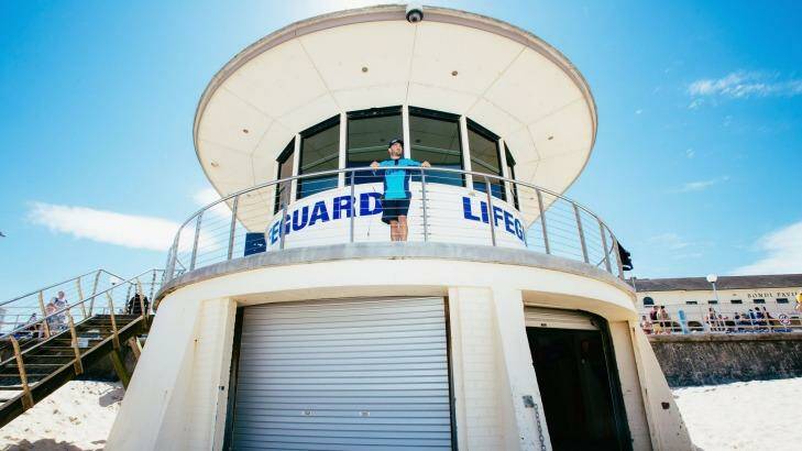 Daniel "Beardy" McLaughlin, a lifeguard at Bondi Beach, keeps a watchful eye on beachgoers. Photo: Cole Bennetts (Fairfax Media via Getty Images)