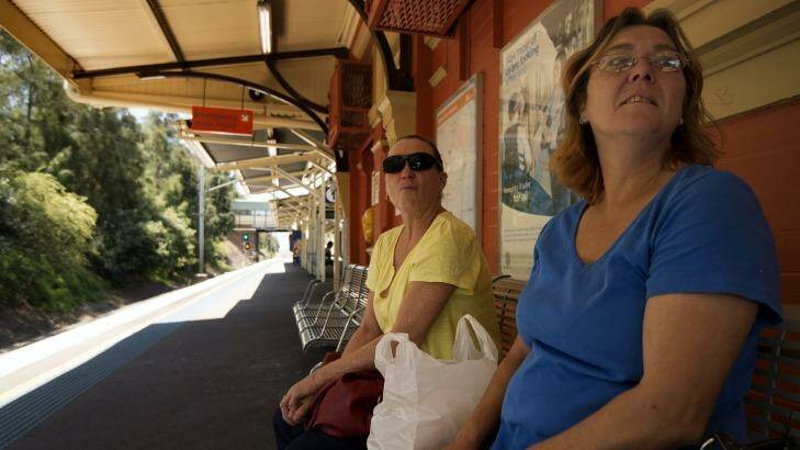 Sandra Duncombe (left) and friend Mandy Madden (right) both from Birrong said they felt they were "forgotten about" in the government's plan for a metro line. Photo:  Kate Geraghty