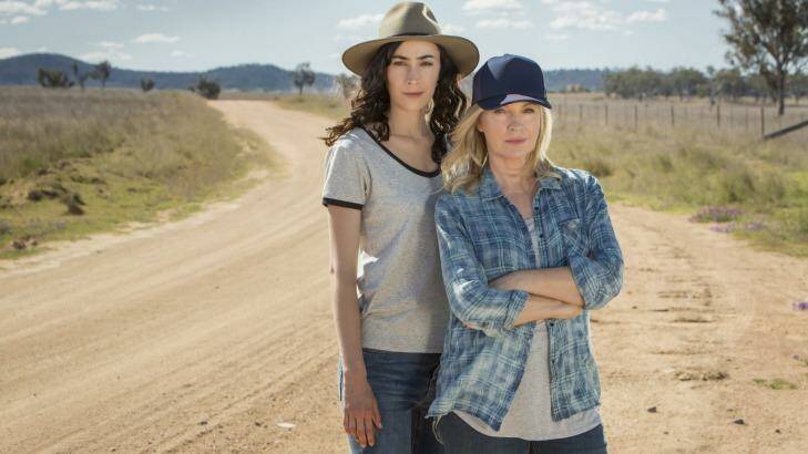 Geraldine Hakewill and Rebecca Gibney are on the run in Wanted. Photo: Vince Valitutti