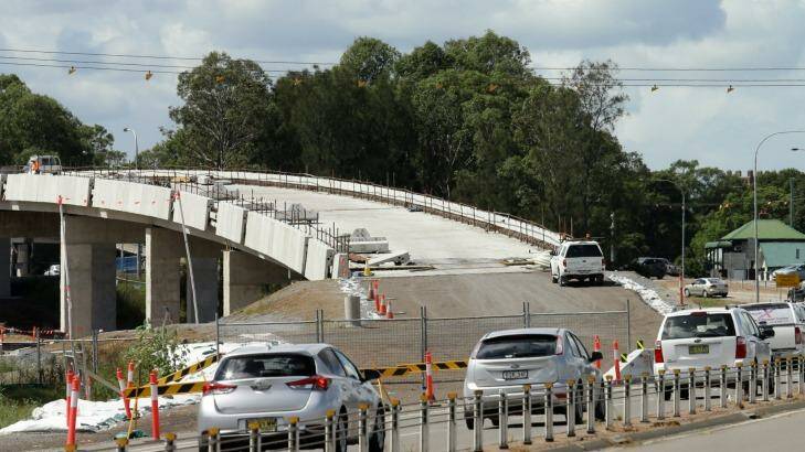 A new overpass being built on the New England Highway. Photo: Jonathan Carroll 