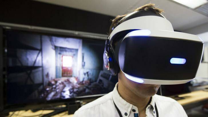 The new PlayStation VR headset will put virtual reality gaming into Australian homes from October. Photo: Tomohiro Ohsumi