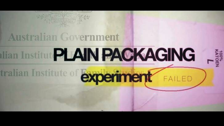 The anti-plain packaging ads had been viewed roughly 30,000 times.  Photo: Youtube
