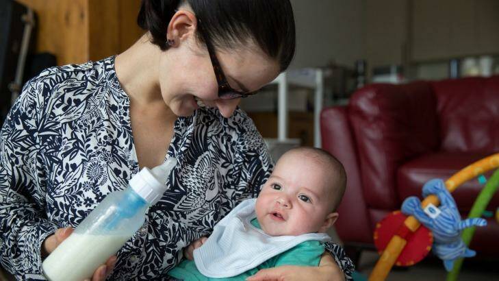 Isabel Wagner of Marrickville struggled to find her preferred baby formula for her son Alberto. Photo: Janie Barrett