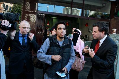 Junaid Thorne leaves court following an appearance in June. Photo: Ben Rushton