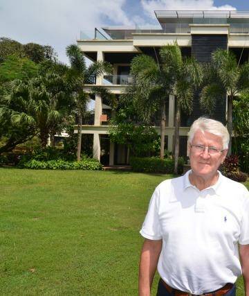 Melbourne retiree Daryl Davies outside the Chom Tawan residential development on Phuket's west coast. He and other buyers face eviction. Photo: supplied