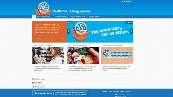 The Health Star Rating System website.