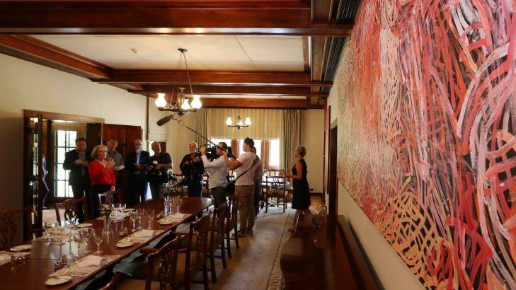 Lucy Turnbull in the dining room at The Lodge. Photo: Andrew Meares
